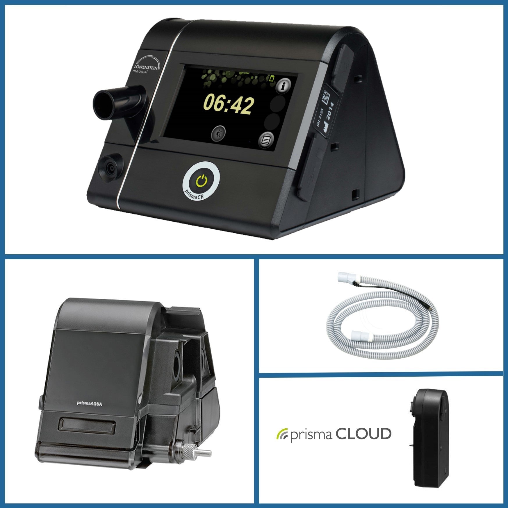 prismaCR AcSV Therapy Set - 4G MODEM BUNDLE - with prismaAQUA Humidifier plus Heated Tube