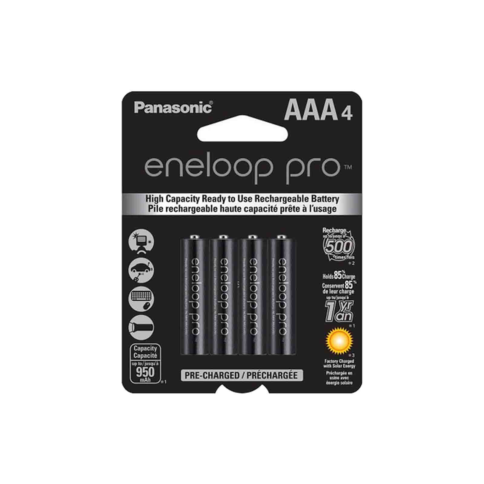 Panasonic Eneloop Pro NiMH Rechargeable AAA Batteries - 4 Pack