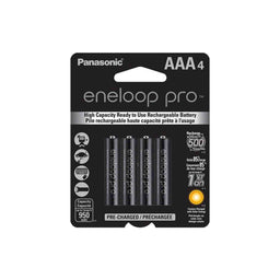 Panasonic Eneloop Pro NiMH Rechargeable AAA Batteries - 4 Pack