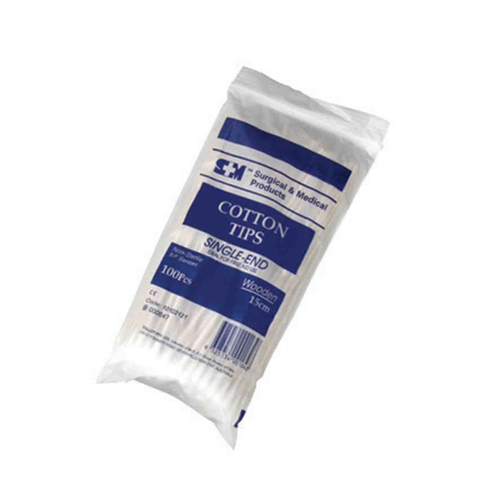 Cotton Tips - 15cm Single End - 100 Pack